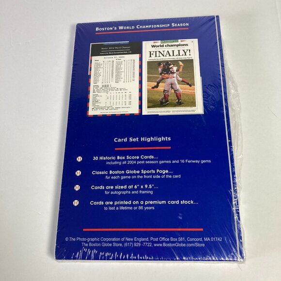 The Boston Red Sox World Champs Box Score Collector’s Set 2004 New Unopened - Picture 2 of 3